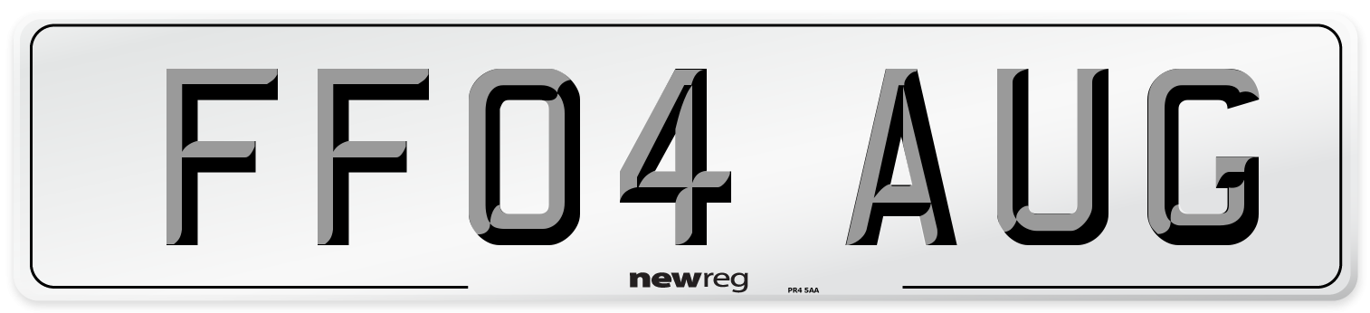FF04 AUG Number Plate from New Reg